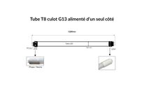 Pack de 8 - Kit de Réglette LED étanche Double IP65 + 2 Tubes T8 120cm 18W - Blanc Neutre 4000K