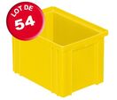 Lot de 54 caisses plastiques CP 3.6 litres jaunes