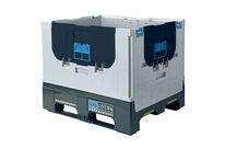 Schoeller Allibert - Caisse Palette Pliable Magnum - 847L - 750kg Charge Max - Polypropylène - Gris Foncé