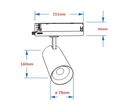 Spot LED sur Rail COB Triphasé 30W 36° Noir - Garantie 5 ans - Blanc Neutre 4000K - 5500K