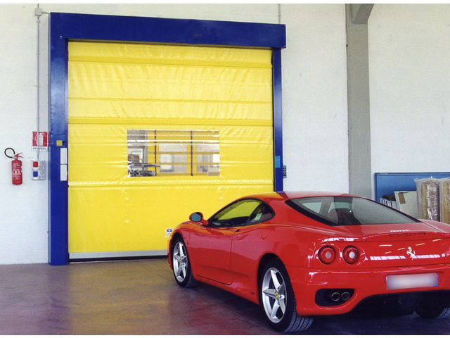 Porte industrielle rapide souple à enroulement