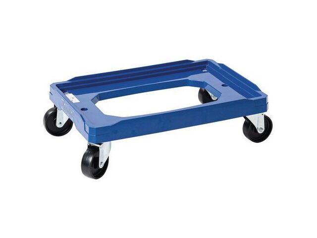 Manutan Expert - Plateau roulant plastique norme Europe - 150kg - 600x400mm - Roulettes pivotantes polyamide