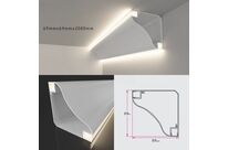 Profilé Aluminium Double Éclairage Modulable Plinthe ou Corniche 2M Blanc