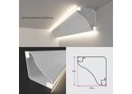 Profilé Aluminium Double Éclairage Modulable Plinthe ou Corniche 2M Blanc