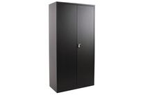 Manutan Expert - Armoire Métal Haute 180x92x42cm Noir - 4 Tablettes 60kg - Fermeture à Clé - Garantie 10 Ans