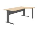 Bureau asymétrique 90° chêne/ant 160*120/60 cm avec retour droit