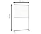 Cloison fixe Plexiglass Rigide Transparent cadre alu H 179 x L 106 cm