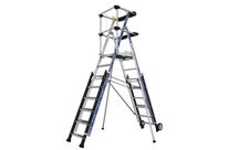 Tubesca-Comabi - Plateforme réglable Sherpascopic - 8-11 marches - Aluminium - Hauteur de travail 4.50m - Charge max 150kg - Éco-responsable