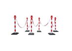 Viso - Jeux de 6 poteaux de balisage plastique avec chaîne - Rouge/blanc - 1000mm - Guidage intérieur/extérieur