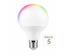 Pack de  5 - Ampoule LED Connectée Wifi E27 11W G95 RGBW