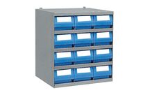 Casier 12 bacs tiroirs plastique Multibox profondeur 500 mm