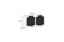 Prise Double Étanche + Clapet Noir IP54 2P+T Saillie