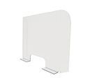 Écran de protection Plexi H95 L76 P16 - passe documents H10xL30mm