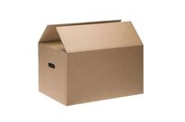 Caisse carton - Double cannelure à poignées 550x350x350 mm - Carton kraft BC30 - Éco-responsable et recyclable