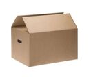 Caisse carton - Double cannelure à poignées 550x350x350 mm - Carton kraft BC30 - Éco-responsable et recyclable