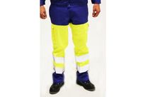 Pantalon haute-visibilité pas cher, bleu et jaune