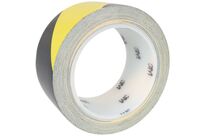 3M - Ruban Vinyle Hachuré 5702 Jaune/Noir - 50mm x 33m - Signalisation Avertissement - Multi-usage