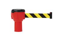 Manutan Expert - Enrouleur de sangle pour cône - 9m - Rouge/Noir Jaune - Usage intérieur/extérieur - Garantie 10 ans