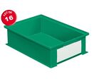 Lot de 16 caisses plastiques CP 16.2 litres vertes