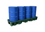 Bac de rétention PE DRUM 240/4e - Pour huiles, fioul, gasoil - CEMO