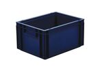 Manutan Expert - Bac gerbable norme Europe 19L Bleu - Polypropylène - Usage alimentaire - Robuste et recyclable