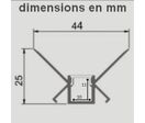 Profilé Aluminium encastré d'angle pour Ruban LED Couvercle Blanc Opaque - 1 m