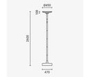 Lampe Solaire Extérieure Noire 15W CCT avec Mât 2,5m + Télécommande - 3000K/4000K/6000K