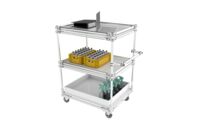Chariot usine 3 niveaux fermés 4 côtés avec un compartiment I 49D-10 