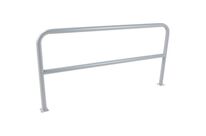 Manutan Expert - Barrière de protection à platine Ø 59 mm L2m Gris - Acier - Extérieur - Fixation à sceller - 10 ans garantie