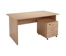 Pack Bureau Alpha Pieds Pann.140x80 + Caisson Mob.3 Tiroirs