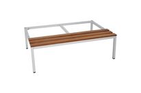 Manutan Expert - Socle-banc pour Vestiaire 4 Colonnes - 1170 mm Largeur - Gris Clair/Noyer - Industrie Propre