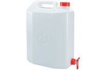 Mobil Plastic - Jerrican PEhd 20L Blanc avec Robinet - Usage Alimentaire - Recyclable