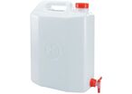 Mobil Plastic - Jerrican PEhd 20L Blanc avec Robinet - Usage Alimentaire - Recyclable