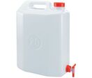 Mobil Plastic - Jerrican PEhd 20L Blanc avec Robinet - Usage Alimentaire - Recyclable