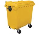 Manutan Expert - Conteneur Poubelle Jaune 770L - Plastique Recyclé 70% - 4 Roues - 10 Ans Garantie