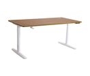 Bureau Réglable Électrique 1 Moteur 160x80 Chêne Pieds Blanc