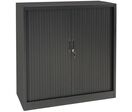 Manutan Expert - Armoire Basse à Rideaux Anthracite 100x105cm - 2 Tablettes 45kg - Sécurité Clé - M1