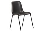 Chaises de réunion empilables noires polypropylène - 4 pieds - Assise 45cm - Dossier 80cm - Charge 300kg - Polyvalentes