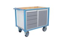 Fimm - Chariot à plateau Servante et desserte de manutention - 500 kg - Bois Medium - 10 ans garantie