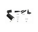Kit Rail LED Monophasé en L + 5 Spots GU10 Noir - 300 cm - Blanc Chaud (2300K - 3500K)