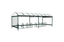 Abri Plus - Abri vélos Combrailles vitré 3 côtés - 8,12x2,43m Vert - Polycarbonate - 10 ans garantie