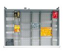 Agencement pour tiroir H.100 ou H.125 mm d&amp;#039;armoire métallique L en casiers amovibles L.90 + L.140 +