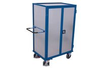 Chariot à étagères à portes tôlés