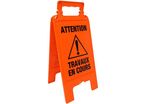 Novap - Chevalet de signalisation orange fluo "Travaux en cours" - 600mm - Polypropylène - Chantier Entrepôt Parking