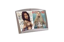 Etagère brochures inclinée METAL GRIS H 32 x L 46 x Ep. 4 cm + fixatio