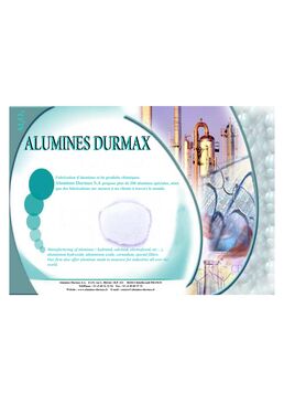 Catalogue Alumines Durmax - Fabricant d'oxydes, d'hydroxydes d'aluminium, alumines et charges