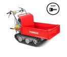 Brouette à moteur thermique à chenilles benne plateau basculante manuelle à ridelles 300KG 6,5CH 3+1R vitesses à démarrage électrique Torros MRP300E