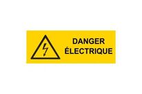 Panneau danger électrique - 20 x 8 cm