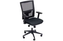 Manutan Expert - Fauteuil de bureau Ritz Noir - Accoudoirs &amp;amp; Lombaire Réglables - Assise Tissu &amp;amp; Dossier Résille - Garantie 10 ans