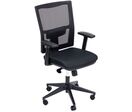 Manutan Expert - Fauteuil de bureau Ritz Noir - Accoudoirs &amp; Lombaire Réglables - Assise Tissu &amp; Dossier Résille - Garantie 10 ans